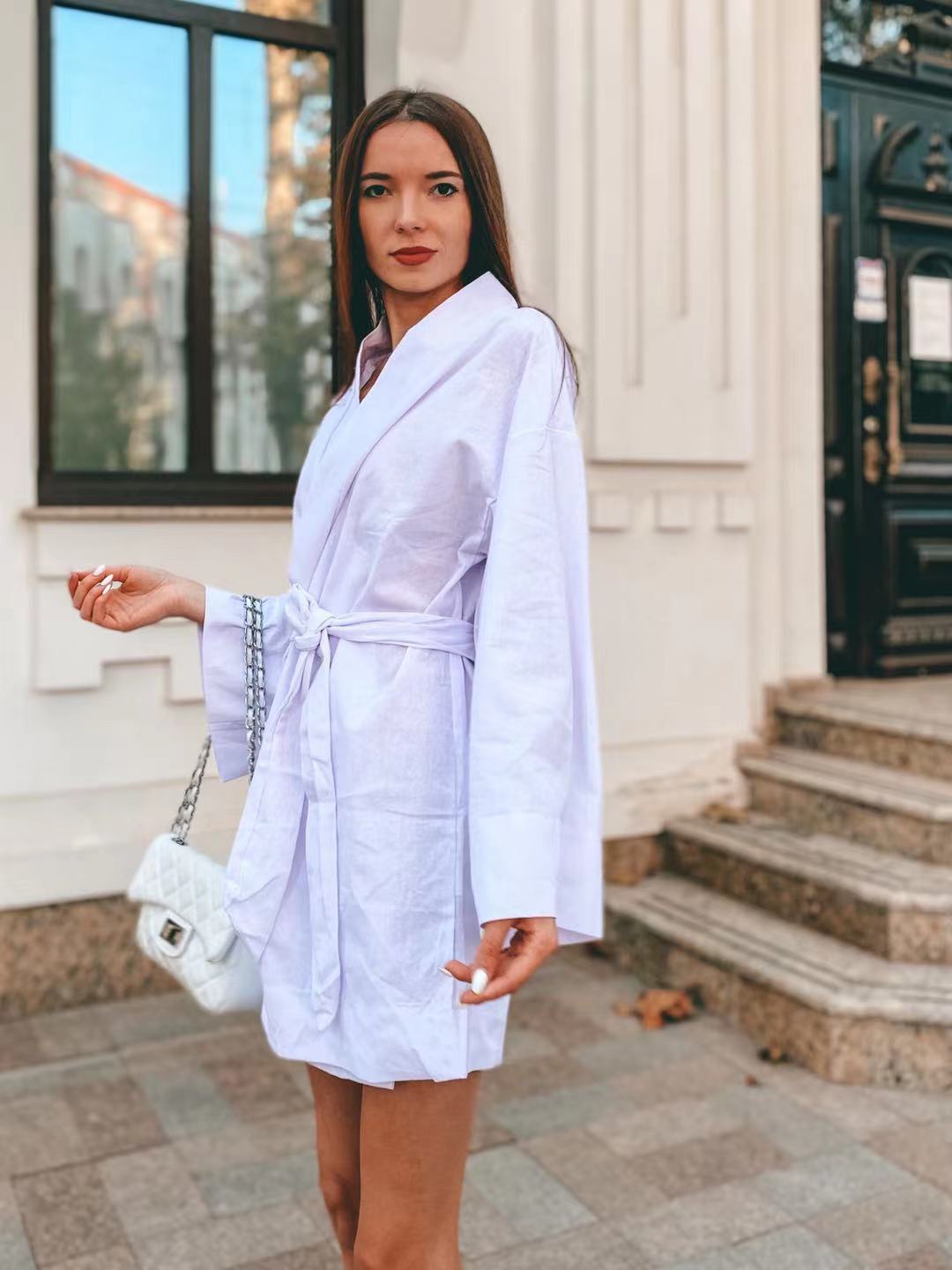 Summer V-Neck Kimono Mini Dress
